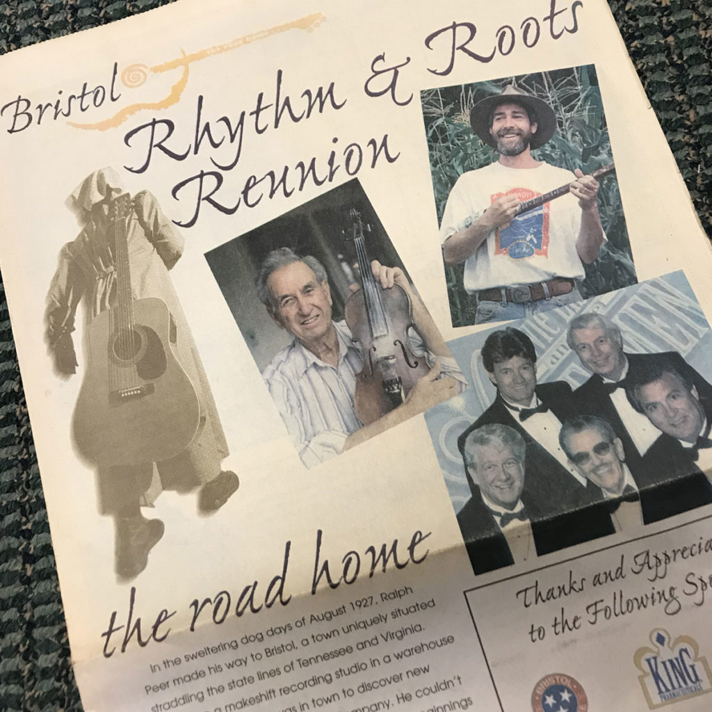 2001 Bristol Rhythm & Roots Reunion festival program, an insert in the Bristol Herald Courier.